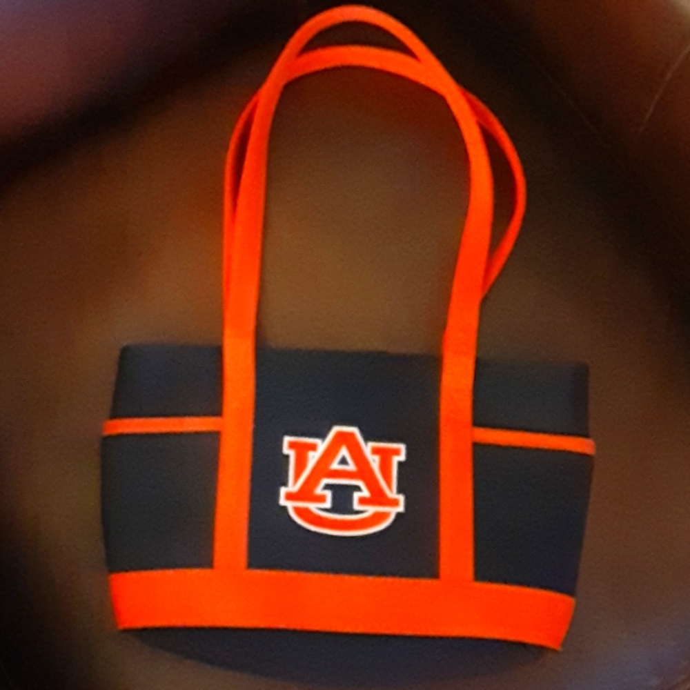 Sandol AUBURN UNIVERSITY canvas shoulder bag orange blue zippered pocket…